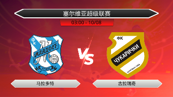 塞尔维亚超级联赛 马拉多特 VS 古拉瑞奇