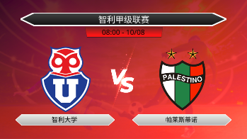 智利甲级联赛 智利大学 VS 帕莱斯蒂诺