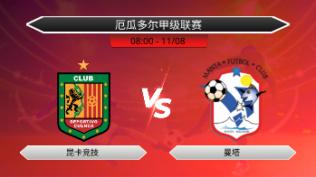 厄瓜多尔甲级联赛 昆卡竞技 VS 曼塔