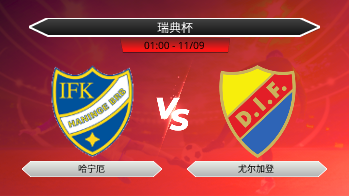 瑞典杯 哈宁厄 VS 尤尔加登