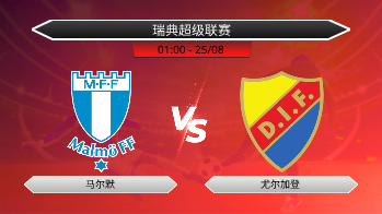 瑞典超级联赛 马尔默 VS 尤尔加登