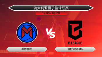 澳大利亚男子篮球联赛 墨尔本联 VS 日本B联赛联队