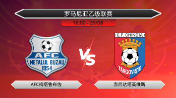 罗马尼亚乙级联赛 AFC梅塔鲁布佐 VS 赤尼达塔高维斯