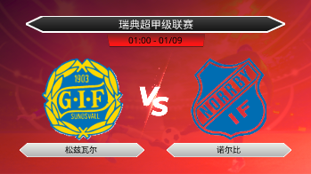 瑞典超甲级联赛 松兹瓦尔 VS 诺尔比