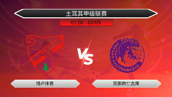 土耳其甲级联赛 博卢体育 VS 克斯欧仁古库
