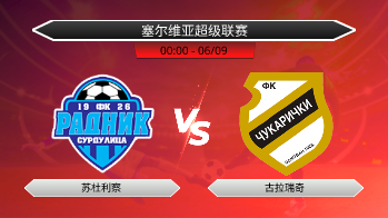塞尔维亚超级联赛 苏杜利察 VS 古拉瑞奇