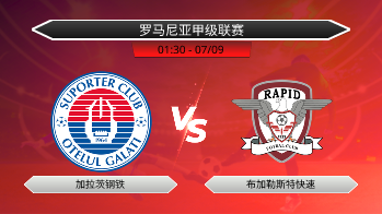 罗马尼亚甲级联赛 加拉茨钢铁 VS 布加勒斯特快速