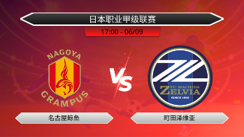 日本职业甲级联赛 名古屋鲸鱼 VS 町田泽维亚