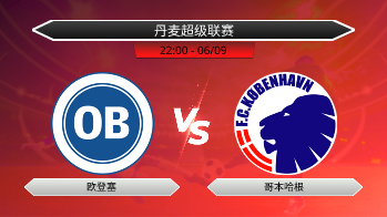 丹麦超级联赛 欧登塞 VS 哥本哈根