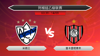 阿根廷乙级联赛 米德兰 VS 查卡里塔青年