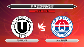 罗马尼亚甲级联赛 克卢日大学 VS 加拉茨钢铁