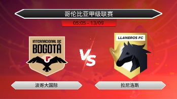 哥伦比亚甲级联赛 波哥大国际 VS 拉尼洛斯