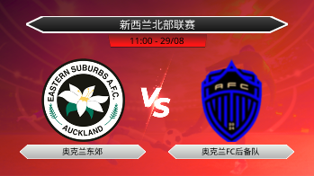 新西兰北部联赛 奥克兰东郊 VS 奥克兰FC后备队