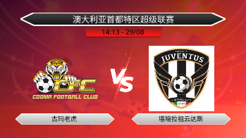 澳大利亚首都特区超级联赛 古玛老虎 VS 堪培拉祖云达斯
