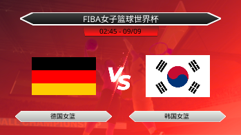 FIBA女子篮球世界杯 德国女篮 VS 韩国女篮