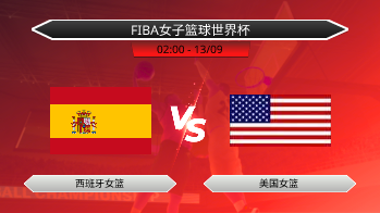 FIBA女子篮球世界杯 西班牙女篮 VS 美国女篮