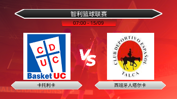 智利篮球联赛 卡托利卡 VS 西班牙人塔尔卡
